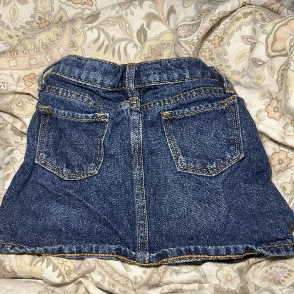 Old Navy Skirt Kids 3T Medium Wash Jean Skirt Denim Mini Adjustable Waist